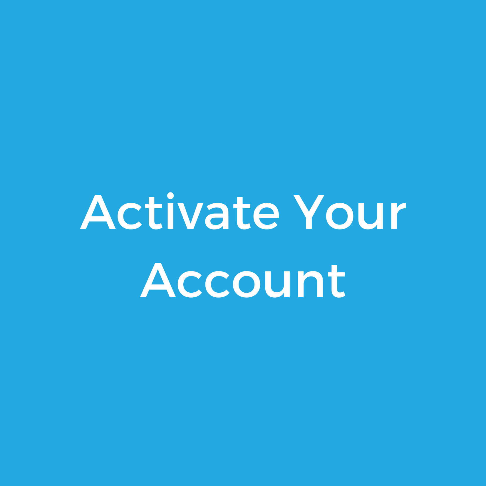 Activate Your Account